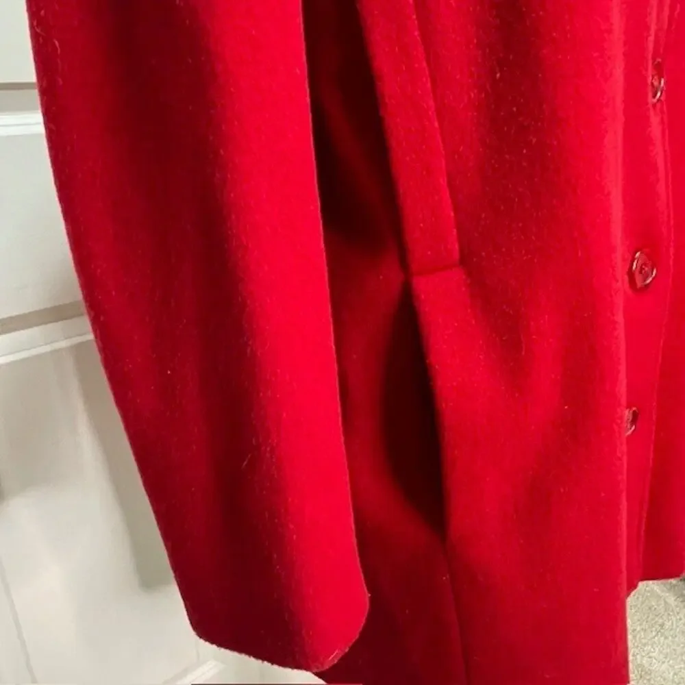 Forecaster Red Wool Coat Women's 10 Elegant Minimalist Quiet Luxury Outerwear